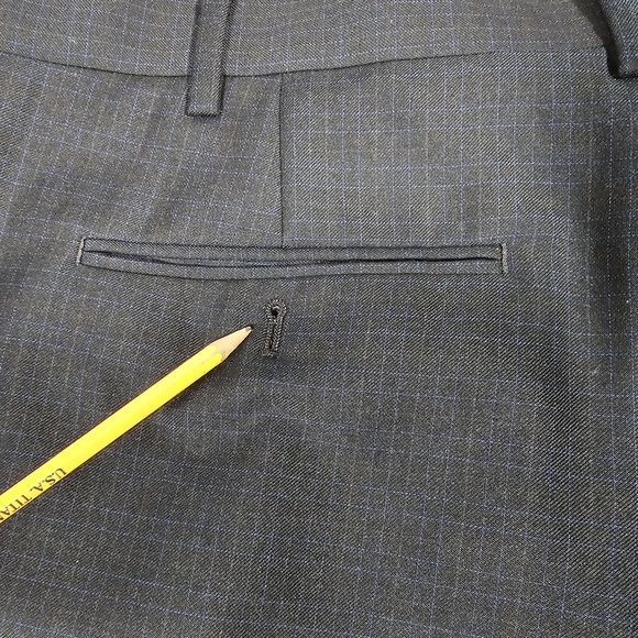 Ralph Lauren‎ Mens 40x29 Charcoal Navy Grid Pleated Cuffed Dress Pants Refined - Picture 7 of 7